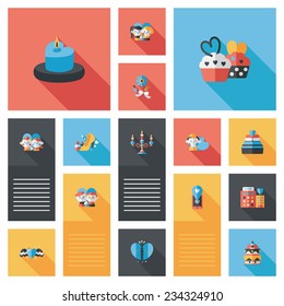 Valentine's Day ui flat design background set, eps10