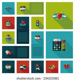 Valentines Day ui flat design background set, eps10