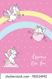 valentines day unicorn card