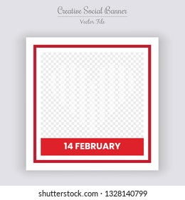 Valentine's Day Unique Editable modern Social Media banner Template. Anyone can use This Design Easily. Promotional web banner for social media. Elegant sale and discount promo - Vector.