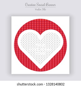 Valentine's Day Unique Editable modern Social Media banner Template. Anyone can use This Design Easily. Promotional web banner for social media. Elegant sale and discount promo - Vector.