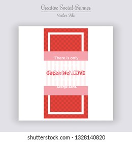 Valentine's Day Unique Editable modern Social Media banner Template. Anyone can use This Design Easily. Promotional web banner for social media. Elegant sale and discount promo - Vector.