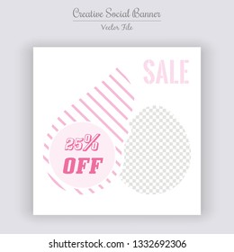 Valentine's Day Unique Editable modern Social Media banner Template. Anyone can use This Design Easily. Promotional web banner for social media. Elegant sale and discount promo - Vector.