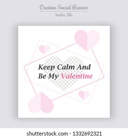 Valentine's Day Unique Editable modern Social Media banner Template. Anyone can use This Design Easily. Promotional web banner for social media. Elegant sale and discount promo - Vector.