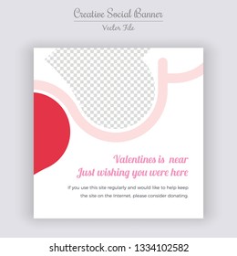Valentine's Day Unique Editable modern Social Media banner Template. Anyone can use This Design Easily. Promotional web banner for social media. Elegant sale and discount promo - Vector.