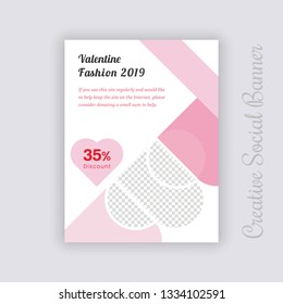 Valentine's Day Unique Editable modern Social Media banner Template. Anyone can use This Design Easily. Promotional web banner for social media. Elegant sale and discount promo - Vector.