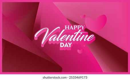 Valentine's day vector abstract geometric pink background