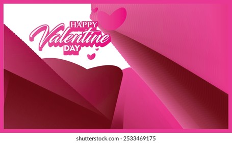 Valentine's day vector abstract geometric pink background