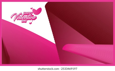 Valentine's day vector abstract geometric pink background