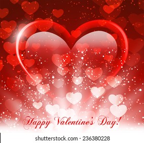 Valentine's day vector background with abstract hearts 