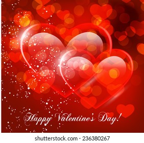 Valentine's day vector background with abstract hearts 