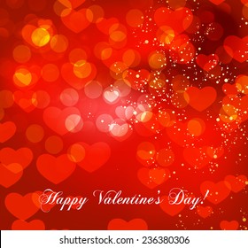 Valentine's day vector background with abstract hearts 
