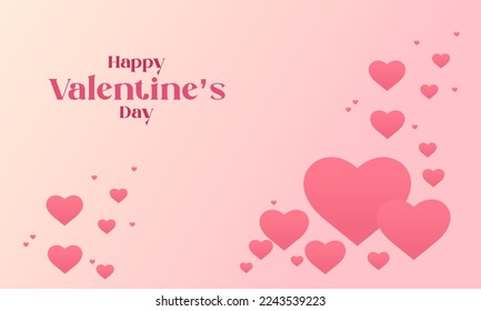 Valentine's Day Vector Background with Beautiful Hearts