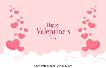 Valentine's Day Vector Background with Beautiful Hearts