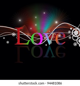 Valentine's Day Vector background with colorful shine.