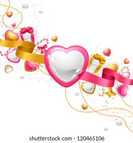 Valentine's Day vector background. Gift card and flyer.
