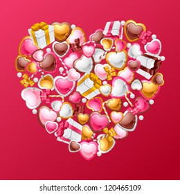 Valentine's Day vector background. Gift card and flyer.