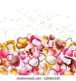 Valentine's Day vector background. Gift card and flyer.