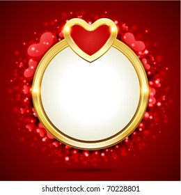Fondo vectorial del día de San Valentín con corazón dorado