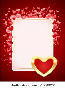 Valentine's day vector background with gold heart