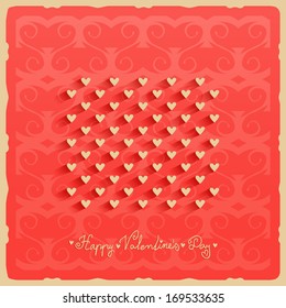 Valentine's day vector background, greeting card with little hearts