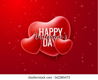 Valentine's Day vector background with heart and glitter. EPS10.