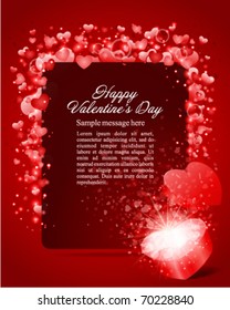 Fondo vectorial del día de San Valentín con regalo de corazón