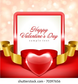Valentine's day vector background with heart and light
