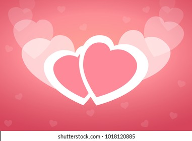 Valentines Day vector background with hearts