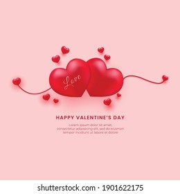 Fondo vectorial de San Valentín con corazones