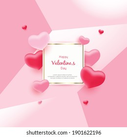 Valentine's Day Vector Background with Hearts