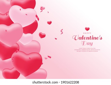Fondo vectorial de San Valentín con corazones