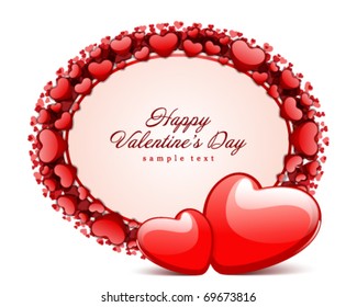 Valentine's day vector background with hearts