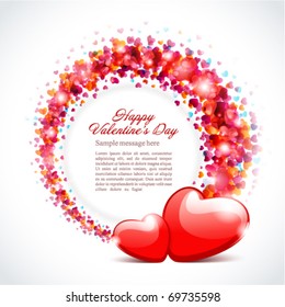 Valentine's day vector background with hearts