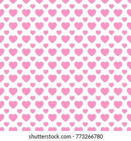 Valentine's Day vector background. Hearts icons seamless pattern. Abstract repeated texture. Pink love hearts symbols. Good idea for wrapping paper, clothes prints, greeting holidays design