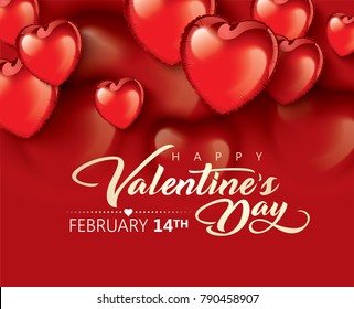 Valentines day vector background with hearts