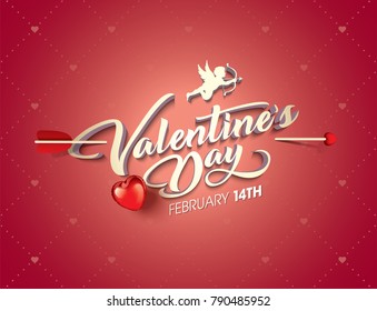 Valentines day vector background with hearts