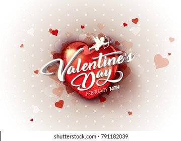 Valentines day vector background with hearts