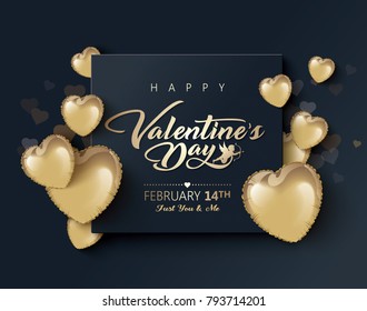 Valentines day vector background with hearts