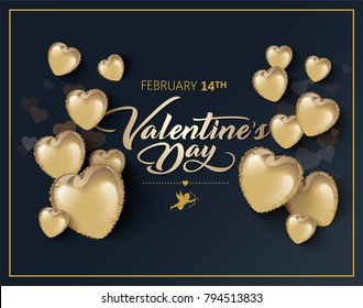 Valentines day vector background with hearts