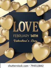Valentines day vector background with hearts
