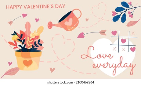 plantilla de ilustración de fondo vectorial de San Valentín Day. Antecedentes del Día de San Valentín con vectores de corazones realistas. Feliz Día de San Valentín venta de vectores banner, volante, invitación, afiche, diseño de fondo