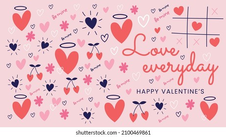 Valentines Day vector background illustration template. Valentines Day background with realistic hearts vector. Happy Valentines day vector sale banner, flyer, invitation, poster, background design