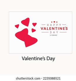 Valentines Day vector background illustration template. Valentines Day background with realistic hearts vector.