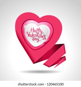 Valentine's Day vector background. Origami speech bubble.