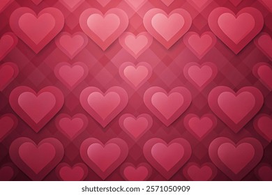 Valentine's day Vector background with overlapping heart pattern .Vector illustration.