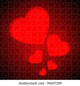 Valentine's Day Vector Background puzzle jigsaw