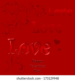 Valentine's Day Vector Background in red