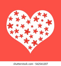 Valentine's Day vector background of Red Hearts pattern. Romantic pattern with elegant red hearts. Background for wedding invitation design, gift wrapping paper, textiles