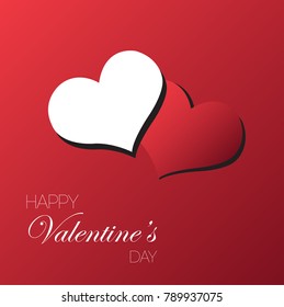 Valentine's day vector background with red and white heart